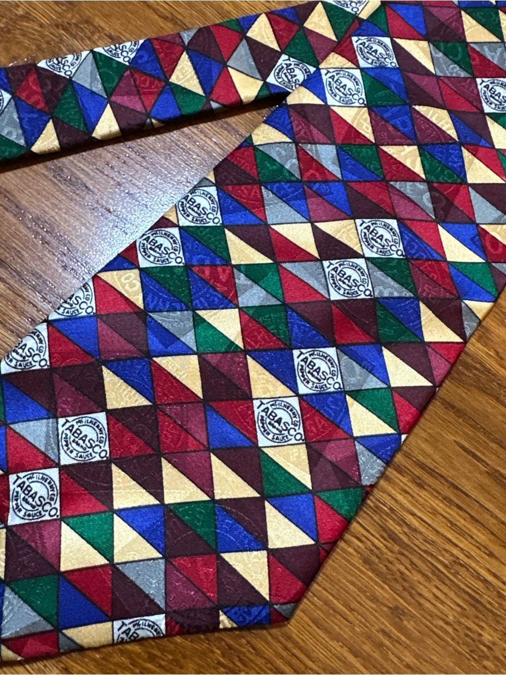 100% Silk Vintage Tabasco Neck Tie Made In USA